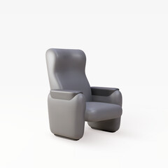 Fototapeta premium 3d realistic Cinema armchair black cozy seat. Armchair With Comfortable Elbows. Vector illustration.