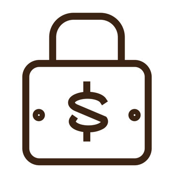 brown padlock with dollar sign