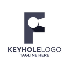 Letter F Keyhole Logo Design Template Inspiration, Vector Illustration.