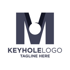 Letter M Keyhole Logo Design Template Inspiration, Vector Illustration.