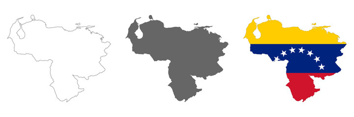 Highly detailed Venezuela map with borders isolated on background