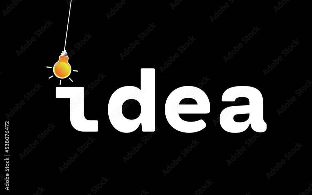 Aufkleber bright idea and insight concept with light bulb. trendy flat animation light bulb icons with concept