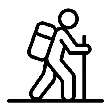 hiking line icon