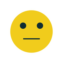 Emotion rating feedback - normal. Rating satisfaction icon. User experience feedback. Yellow mood smiley emoticon. Positive concept. Vector illustration