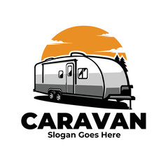 Caravan logo illustration vector isolated - obrazy, fototapety, plakaty