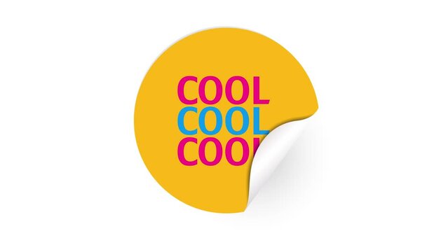 Cool label motion design. Cool now. Cool now colorful note papers clip art