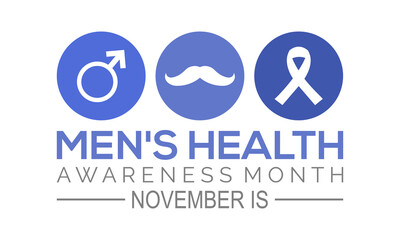 Vector illustration on the theme of Men's health awareness month observed each year during November banner, Holiday, poster, card and background design.