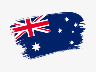 Australia flag made in textured brush stroke. Patriotic country flag on white background