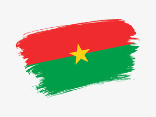 Burkina Faso flag made in textured brush stroke. Patriotic country flag on white background