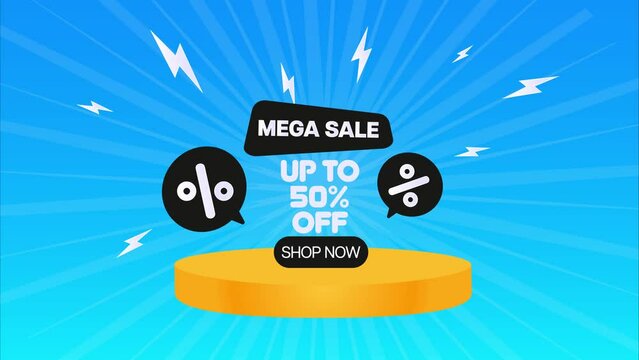 Colorful discount maga sale up to 50 percent off. Special offer composition. Sale and discount background