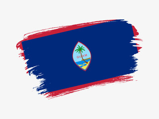 Guam flag made in textured brush stroke. Patriotic country flag on white background