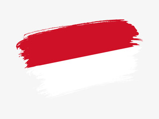 Monaco flag made in textured brush stroke. Patriotic country flag on white background