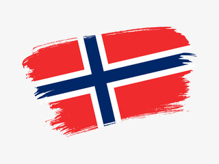 Norway flag made in textured brush stroke. Patriotic country flag on white background