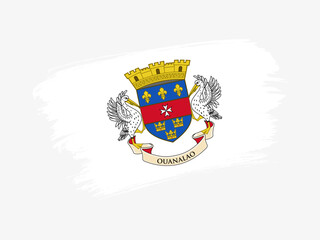 Saint Barthelemy flag made in textured brush stroke. Patriotic country flag on white background