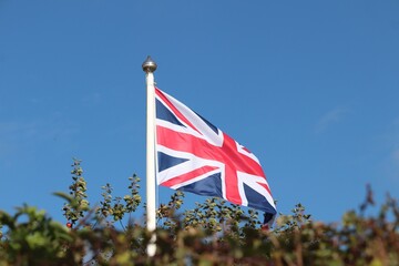 Great Britain flag of the United Kingdom flying 