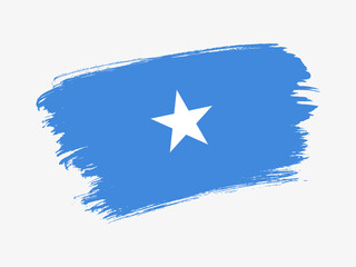 Somalia flag made in textured brush stroke. Patriotic country flag on white background
