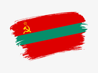 Transnistria flag made in textured brush stroke. Patriotic country flag on white background