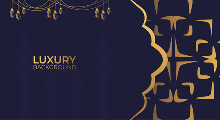 Luxury Islamic background with golden Arabic pattern Islamic eastern style Arabic. Ramadan Style Decorative Mandala. Suitable for themes with Islamic nuances