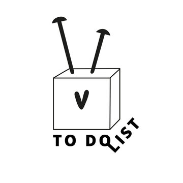 Doodle burnout icon do list at white background.