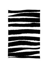 Abstract modern minimalistic print with black inked zebra lines