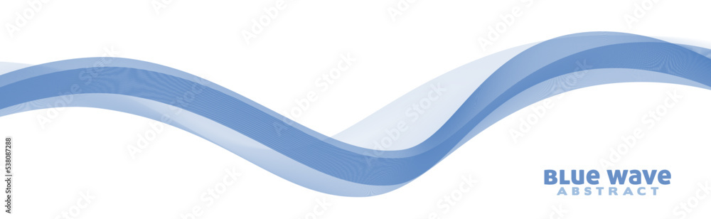 Poster abstract blue transparent wave by thin lines