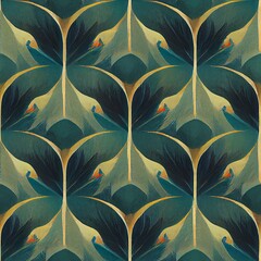 Art Deco style design geometric seamless pattern earthy colors ornamental wallpapers fashion print elegant rich modern oriental classic royal stylish monochrome textile - 538087206