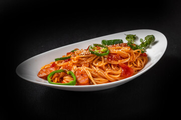 ナポリタン　 spaghetti and tomato ketchup 