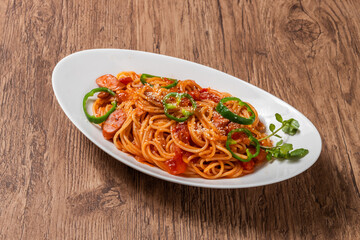 ナポリタン　 spaghetti and tomato ketchup 