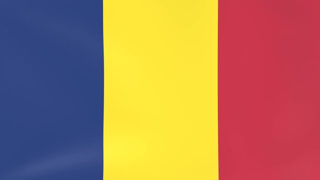 風にはためく国旗の3DCG動画、チャド