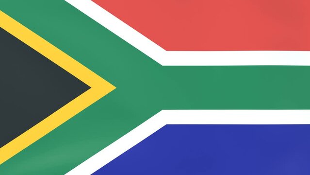 風にはためく国旗の3DCG動画、南アフリカ