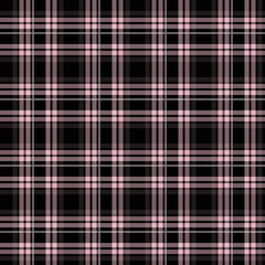 Seamless tartan plaid pattern in Pink and Black Color.	