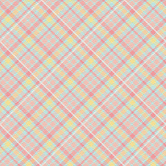 Seamless tartan plaid pattern in Blue Yellow and Pink Color.