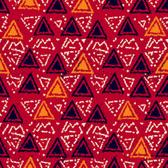 Seamless abstract vector pattern with grunge triangle elements