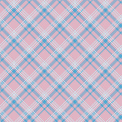 Seamless tartan plaid pattern in Blue and Pink Color.	
