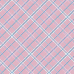 Fototapeta na wymiar Seamless tartan plaid pattern in Blue and Pink Color. 