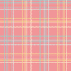 Seamless tartan plaid pattern Summer in Pink, Blue and Yellow Color.