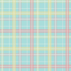 Seamless tartan plaid pattern in Blue, Pink and Yellow Color.