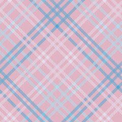 Seamless tartan plaid pattern in Pink and Blue Color.	
