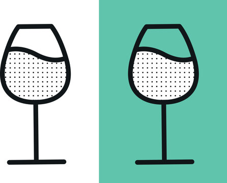 Wine glass vector icon illustration with dots