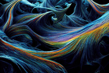 Abstract fractal threads of life