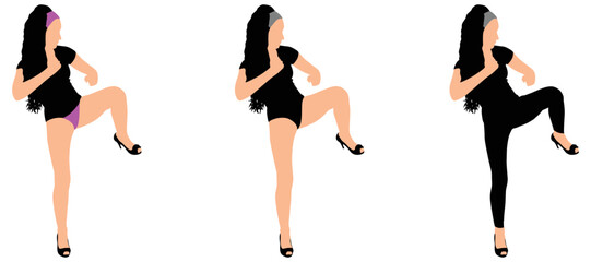 Fototapeta premium set of dancing girls