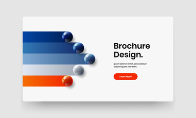Amazing 3D spheres website template. Vivid company identity design vector layout.