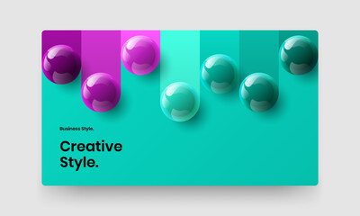 Clean annual report design vector layout. Modern realistic spheres cover template.