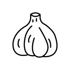 Garlic line icon illustration. icon illustration related to spices, cooking spices. Simple vector design editable.