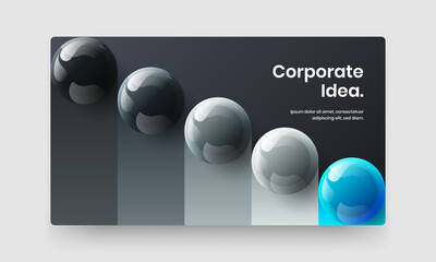 Creative realistic balls banner illustration. Minimalistic handbill vector design layout.