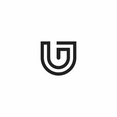 simple U and J initials logo