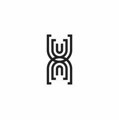 U N and H initials logo