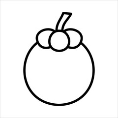 Mangosteen Icon Logo Design Vector Template Illustration Sign And Symbol Pixels Perfect