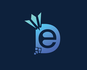 E vector modern letter logo design