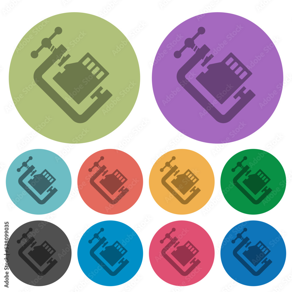 Poster micro sd memory card compress solid color darker flat icons